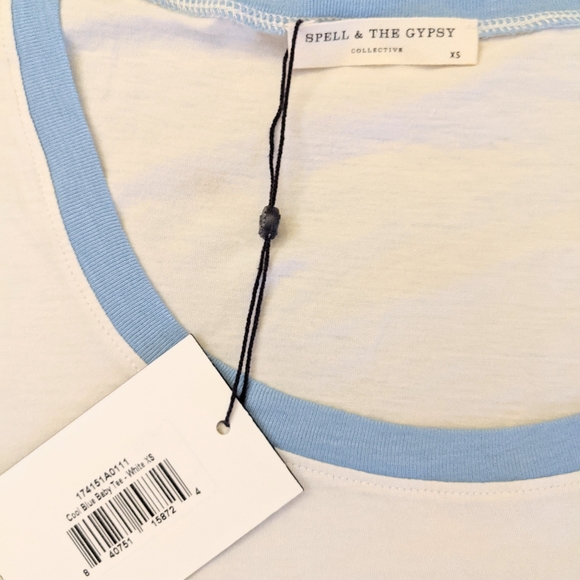 NWT UFT Spell & the Gypsy Cool Blue baby Tee XS - Picture 7 of 8